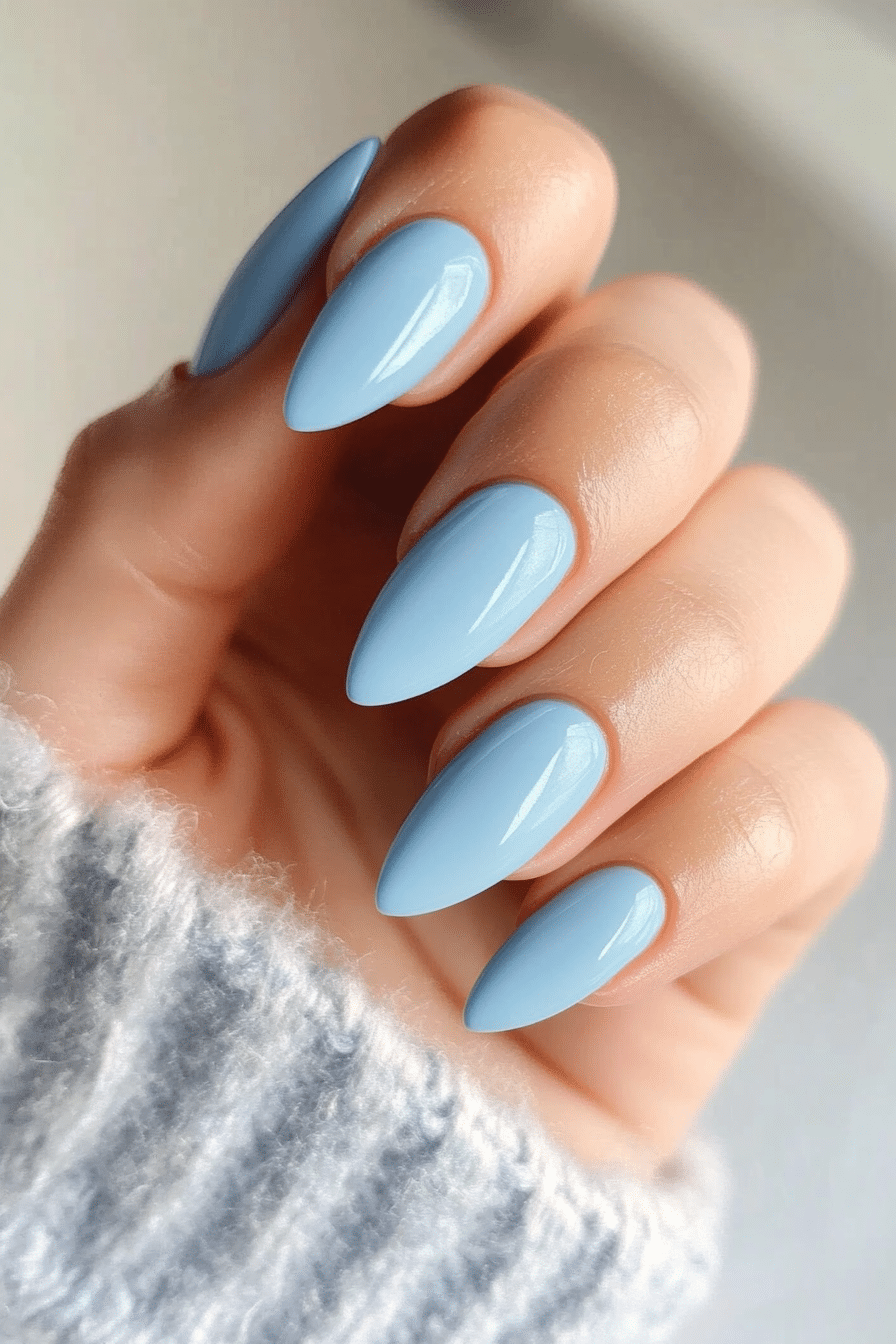4. Pastel Blue Serenity (Nail Design Ideas For Women Over 60) - Nail Design Ideas For Women Over 60