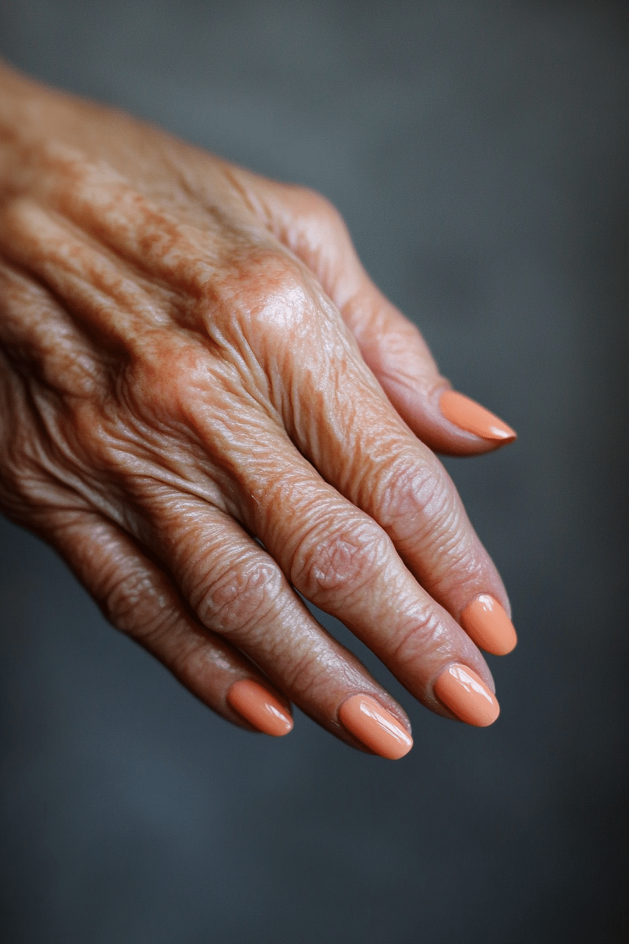 7. Peachy Glow (Nail Design Ideas For Women Over 60) - Nail Design Ideas For Women Over 60