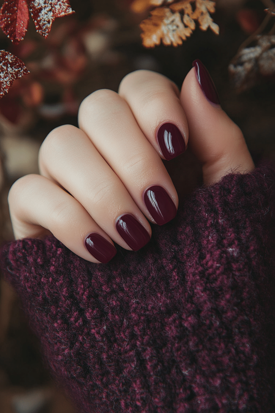10. Deep Plum Sophistication (Nail Design Ideas For Women Over 60) - Nail Design Ideas For Women Over 60