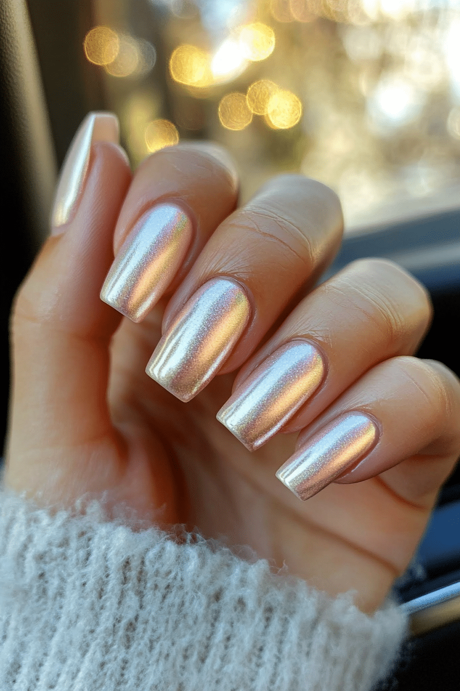 13. Champagne Glow (Nail Design Ideas For Women Over 60) - Nail Design Ideas For Women Over 60
