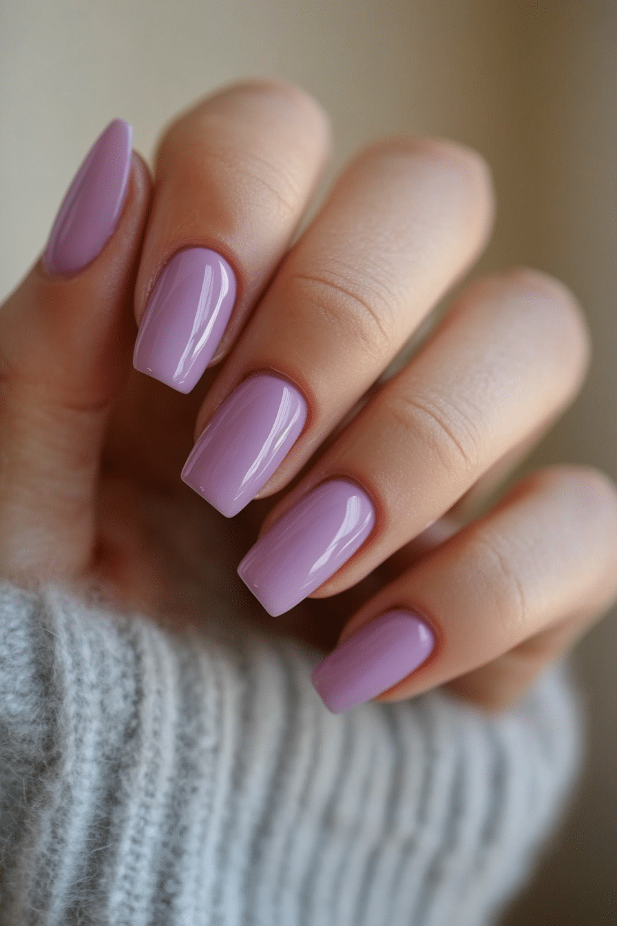 26. Smoky Lilac Elegance (Nail Design Ideas For Women Over 60) - Nail Design Ideas For Women Over 60