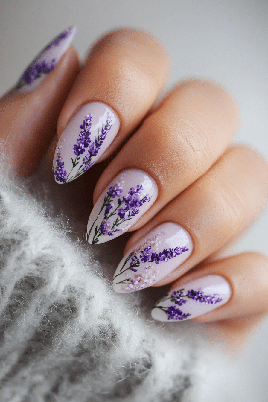 5. Lavender Fields (Flower Nail Design Ideas) - Flower Nail Design Ideas