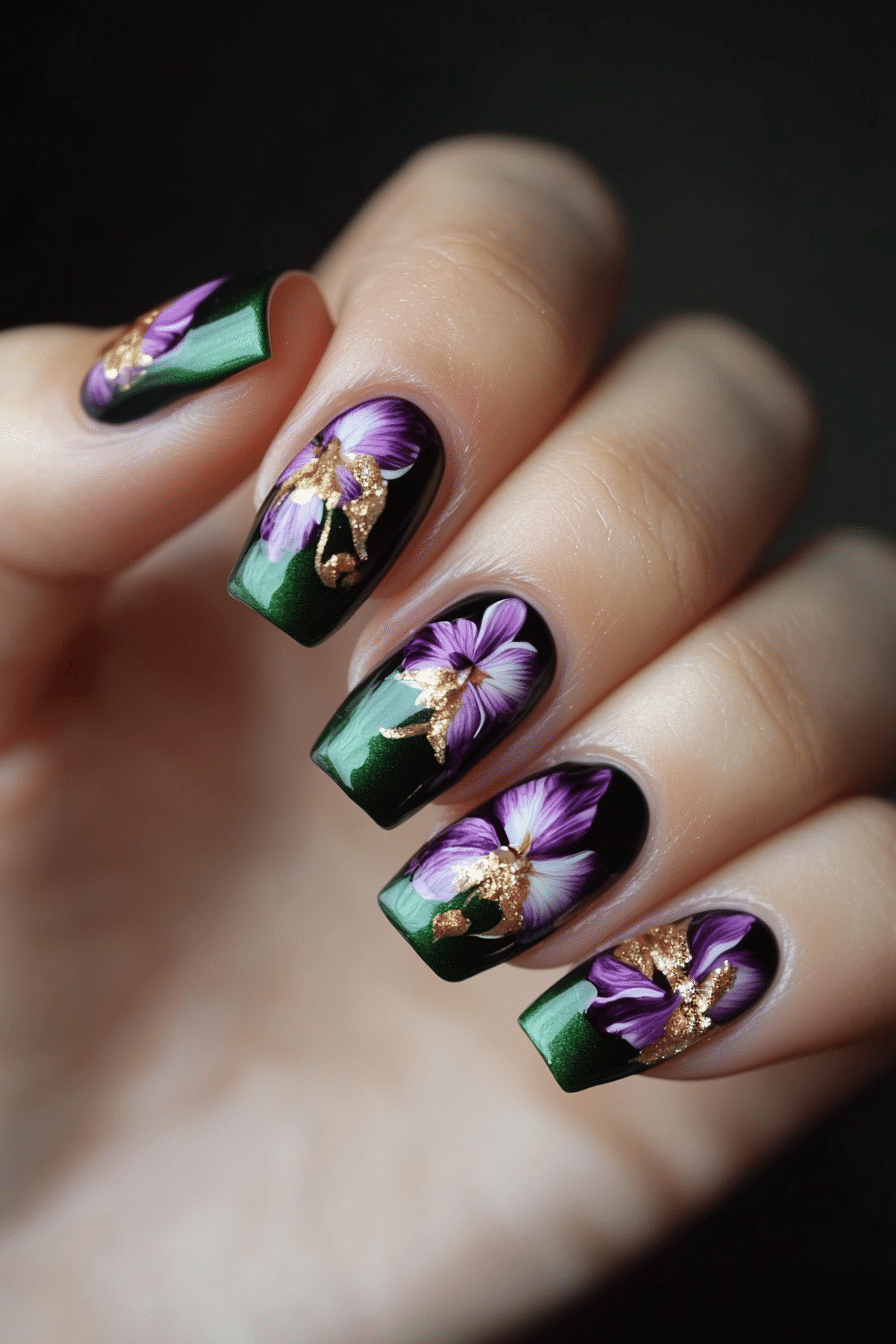 8. Orchid Fantasy (Flower Nail Design Ideas) - Flower Nail Design Ideas