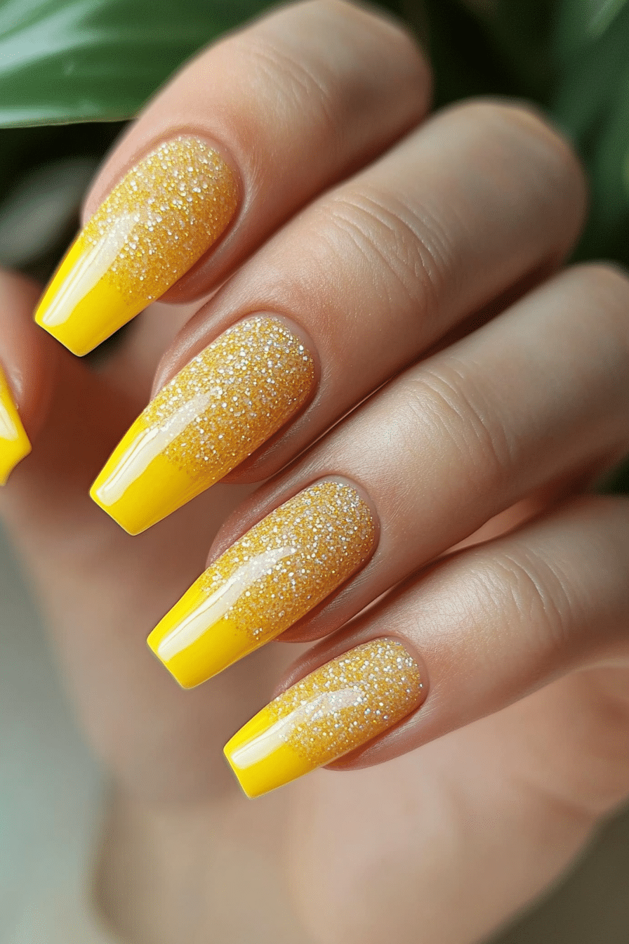 5. Canary French Tips (Yellow Coffin Nail Design Ideas) - Yellow Coffin Nail Design Ideas
