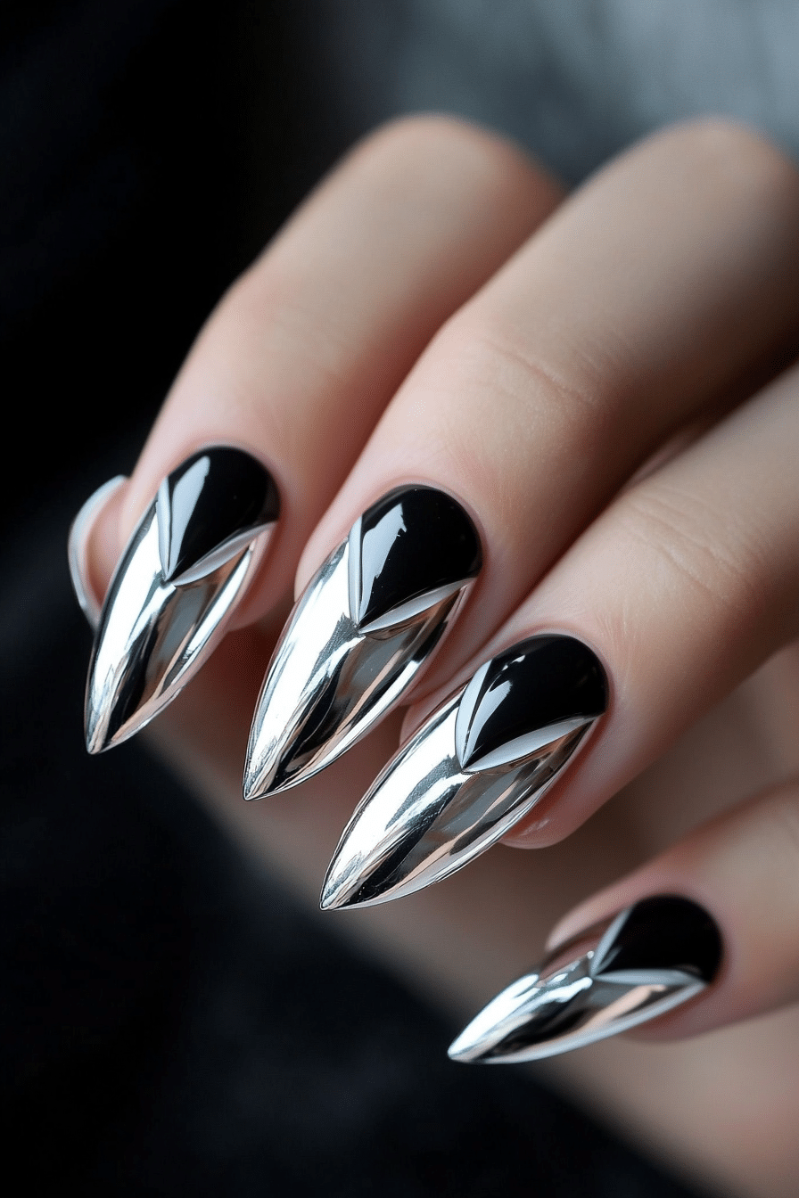 2. Chrome Edge French (French Nail Design Ideas) - French Nail Design Ideas