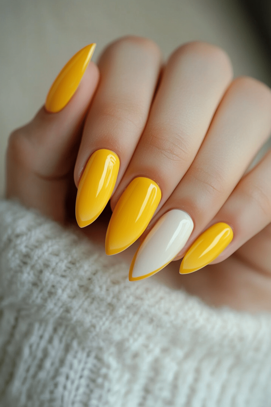 12. Butter Yellow French Tips (French Nail Design Ideas) - French Nail Design Ideas