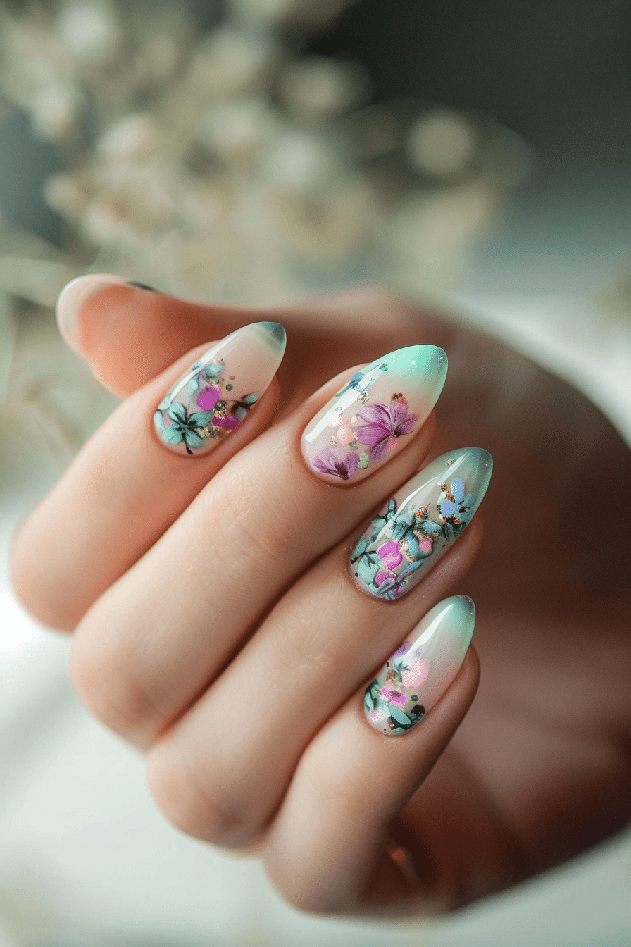14. Abstract Pastel French (French Nail Design Ideas) - French Nail Design Ideas