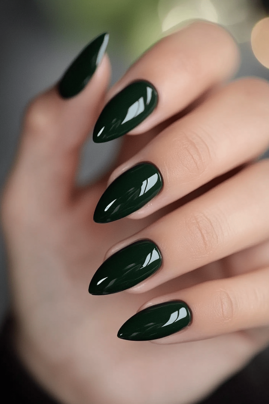 7. Forest Green Velvet (Green Nail Design Ideas) - Green Nail Design Ideas