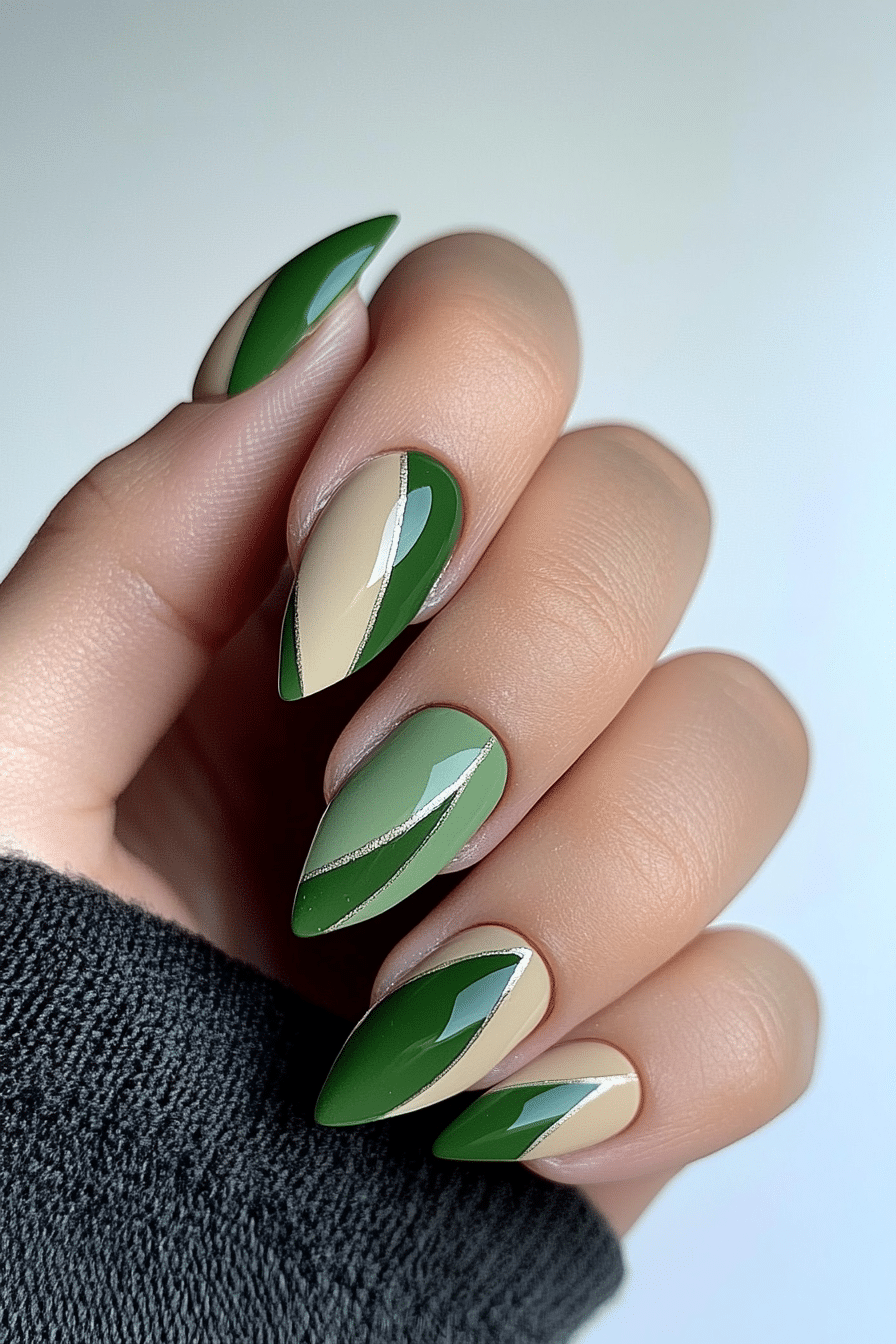 26. Artichoke Abstract Forms (Green Nail Design Ideas) - Green Nail Design Ideas