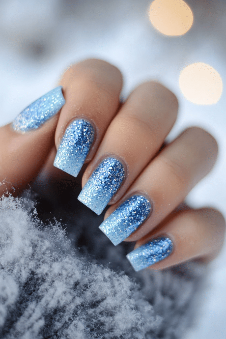 15. Frosted Periwinkle Glimmer (Glitter Sparkle Nail Design Ideas) - Glitter Sparkle Nail Design Ideas