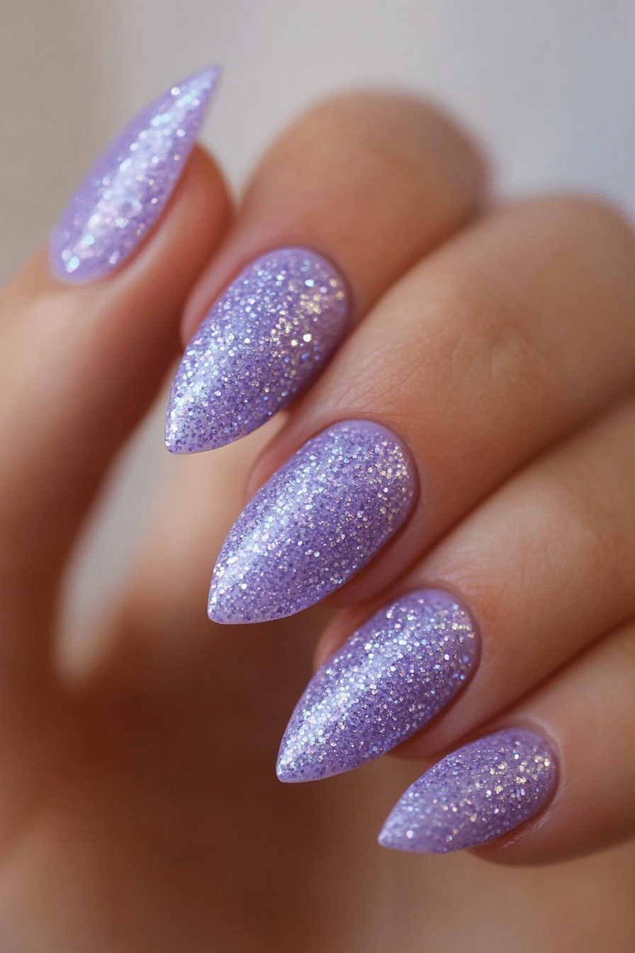 17. Lilac Amethyst Sheen (Glitter Sparkle Nail Design Ideas) - Glitter Sparkle Nail Design Ideas
