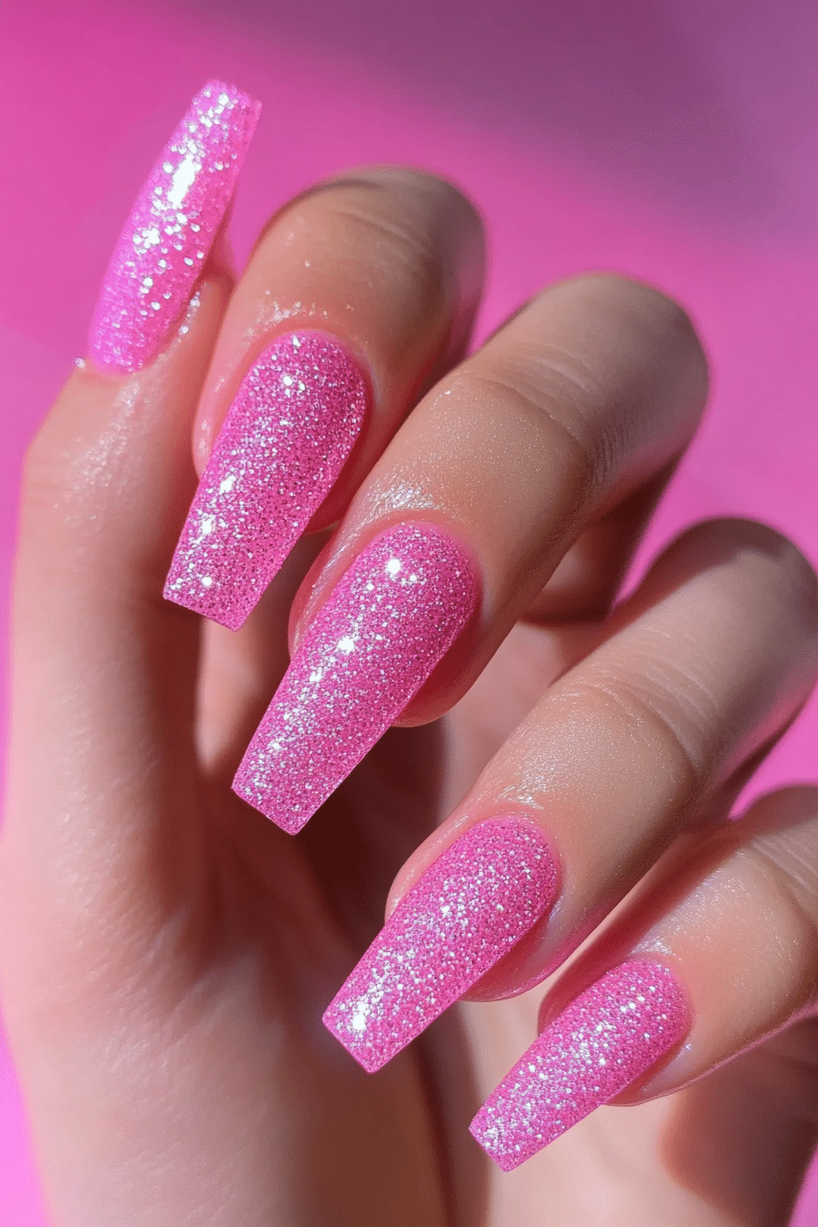 22. Bubblegum Flash Frost (Glitter Sparkle Nail Design Ideas) - Glitter Sparkle Nail Design Ideas