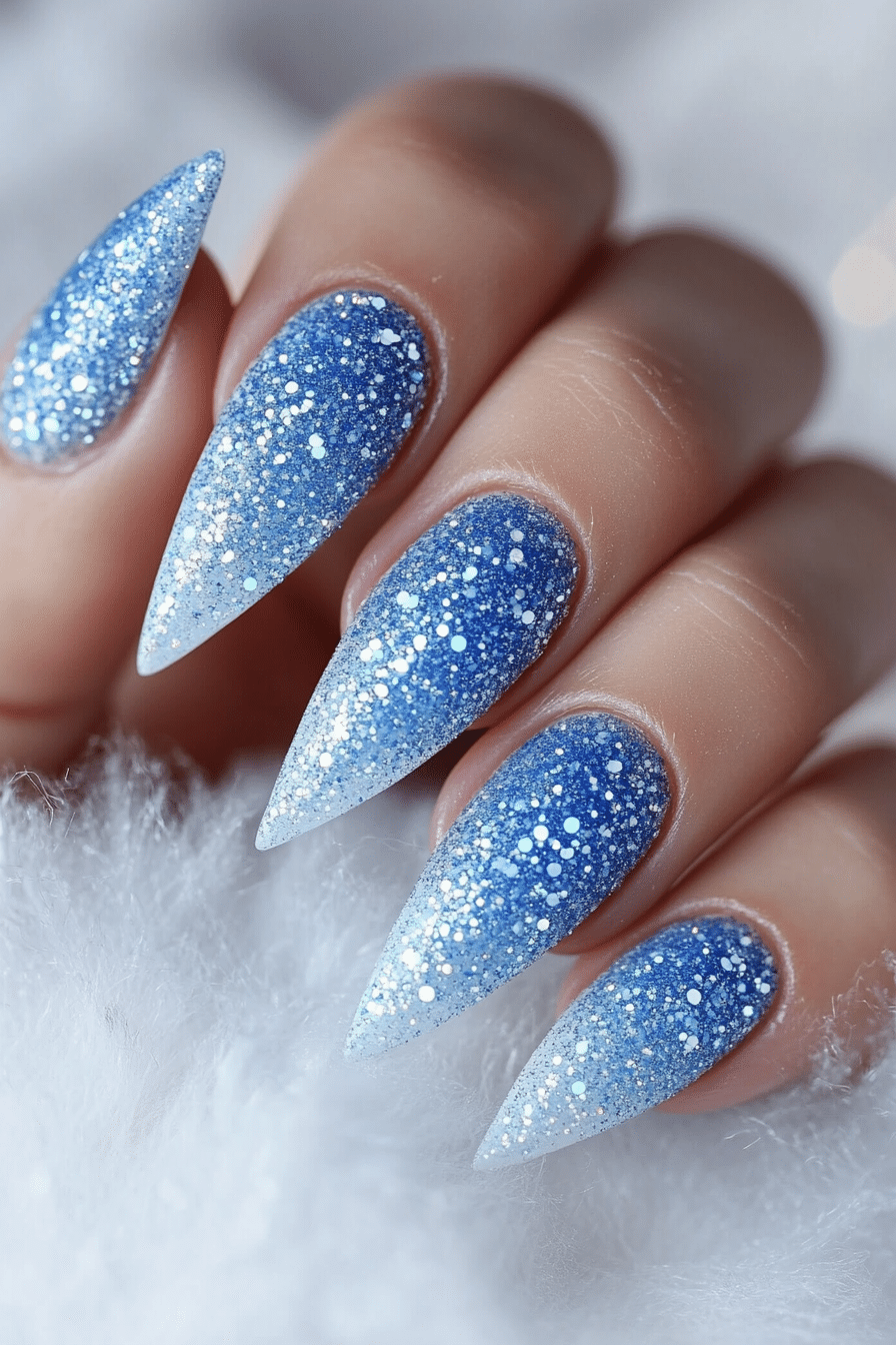 24. Ice Blue Flashdust (Glitter Sparkle Nail Design Ideas) - Glitter Sparkle Nail Design Ideas