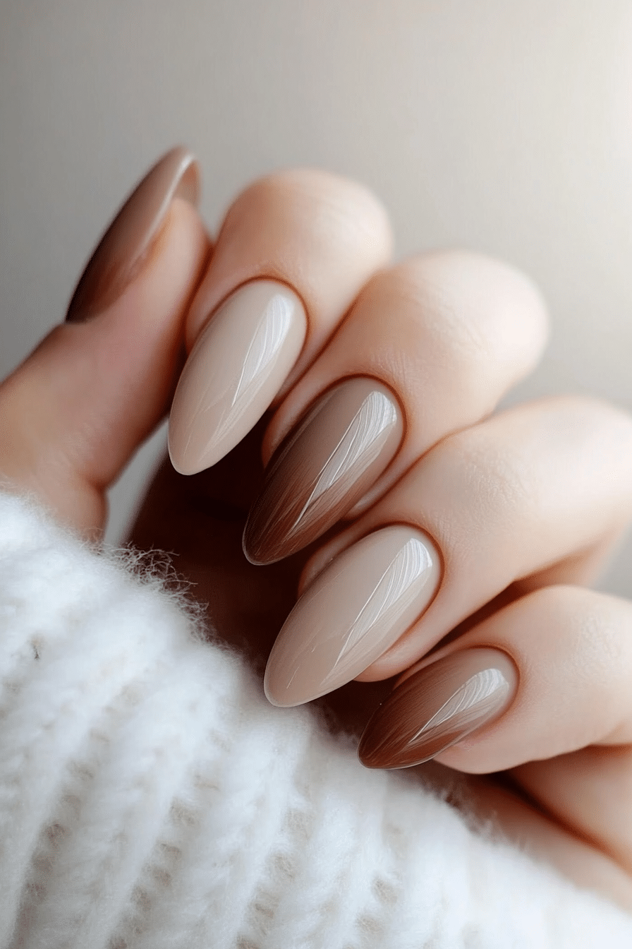 11. Cinnamon Latte (Winter Nail Design Ideas) - Winter Nail Design Ideas