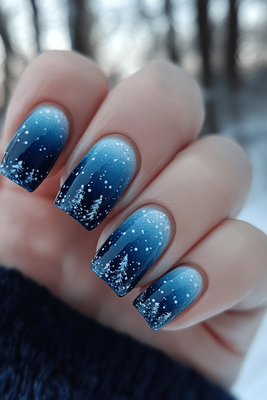 15. Polar Sky Glow (Winter Nail Design Ideas) - Winter Nail Design Ideas