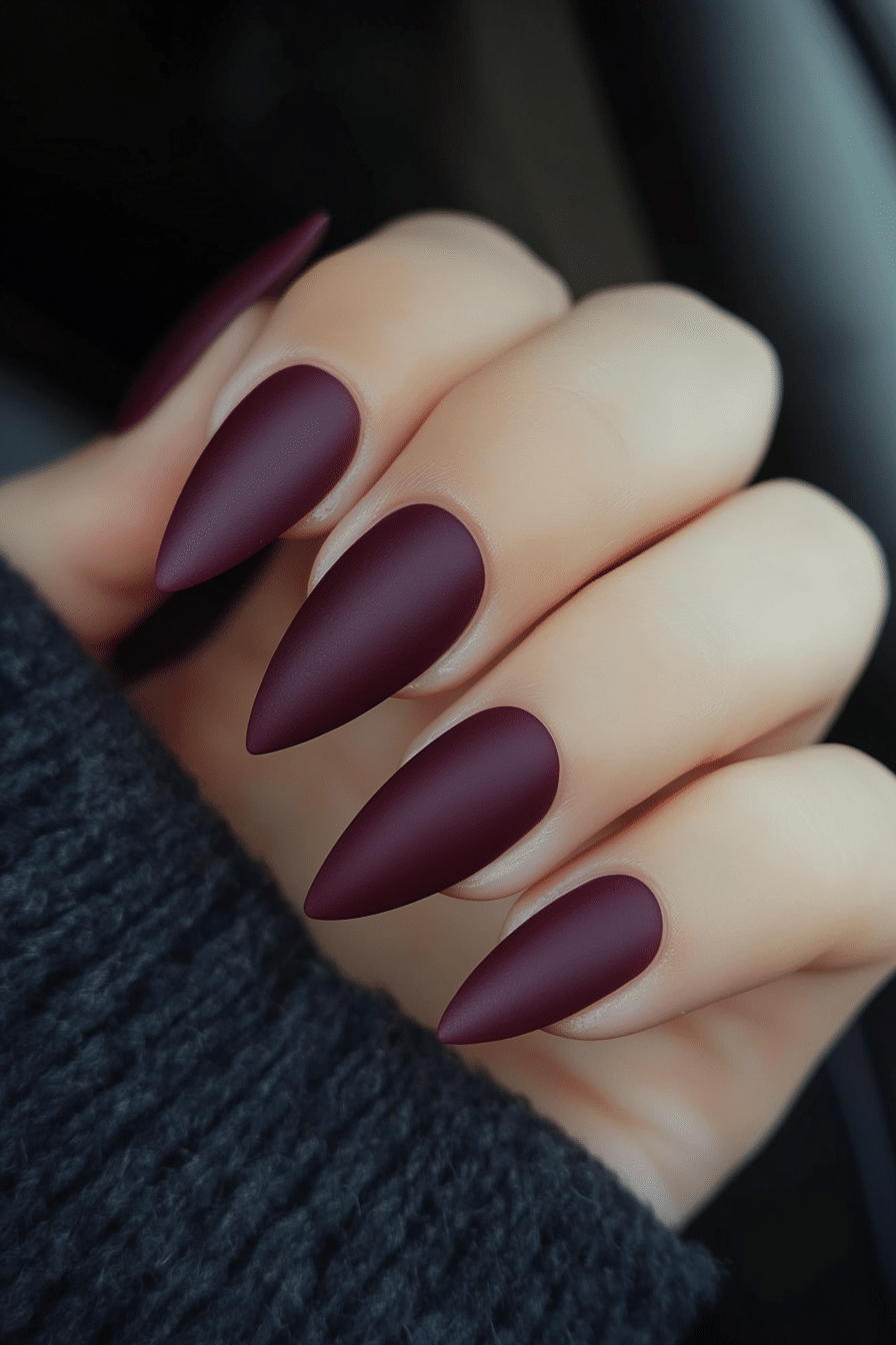 18. Mulled Wine Velvet (Winter Nail Design Ideas) - Winter Nail Design Ideas