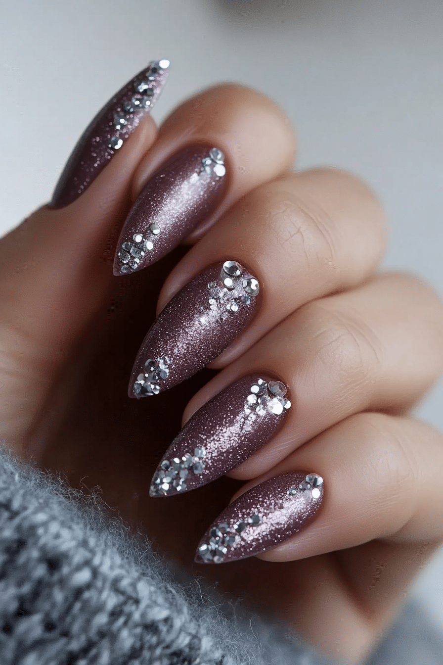 19. Iced Mauve (Winter Nail Design Ideas) - Winter Nail Design Ideas