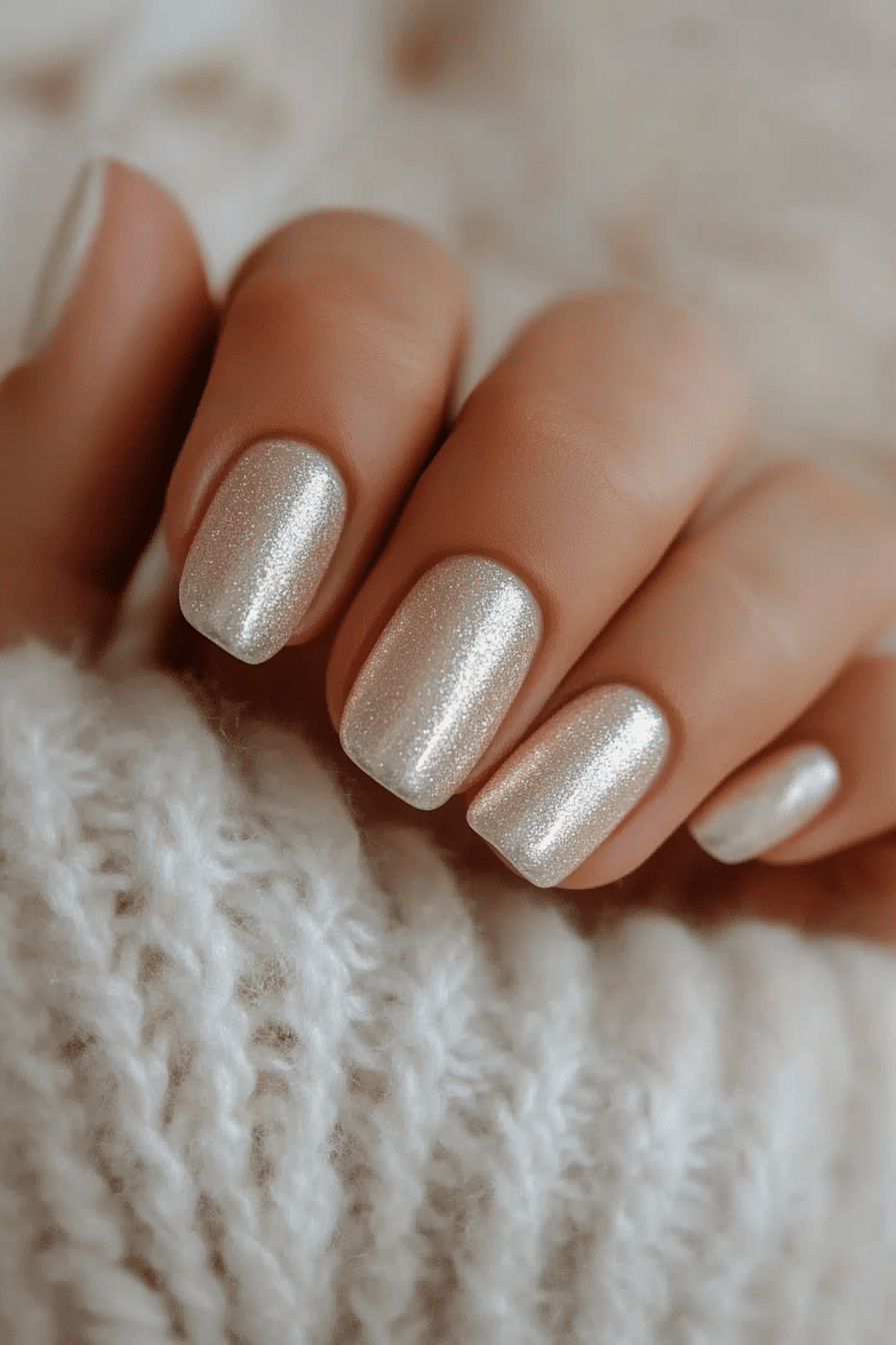 25. Champagne Glow (Winter Nail Design Ideas) - Winter Nail Design Ideas