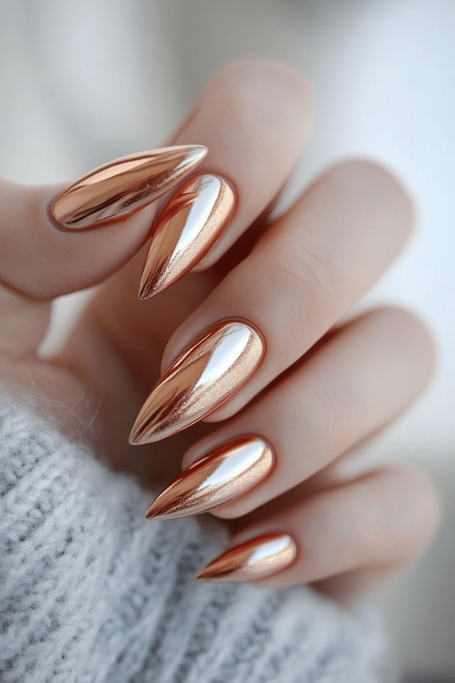26. Candlelight Copper (Winter Nail Design Ideas) - Winter Nail Design Ideas