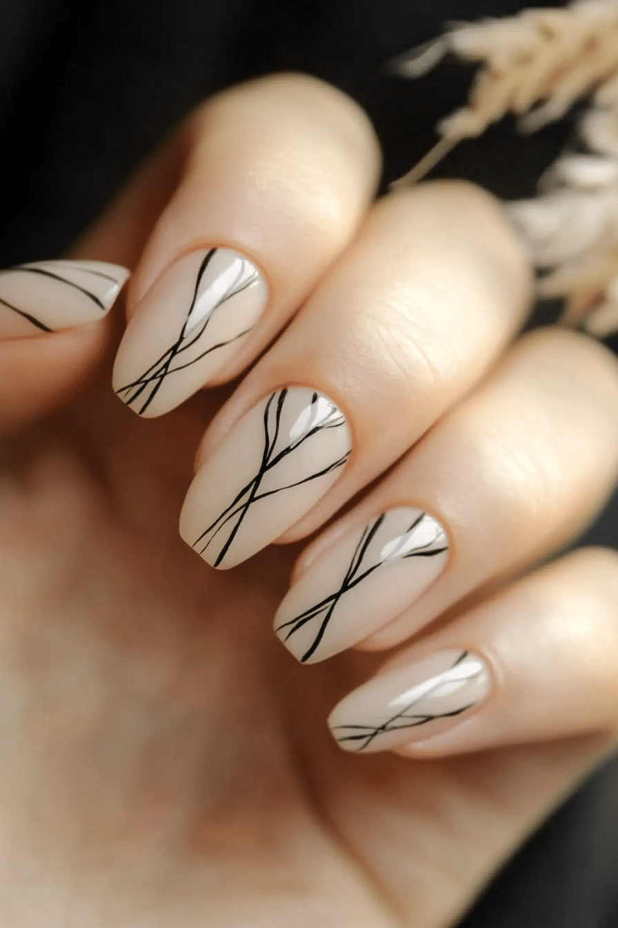 4. Minimalist Line Art (Nail Design Ideas For Work) - Nail Design Ideas For Work