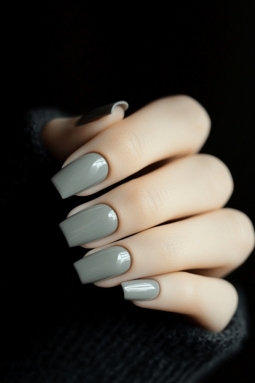 9. Soft Gray Sophistication (Nail Design Ideas For Work) - Nail Design Ideas For Work