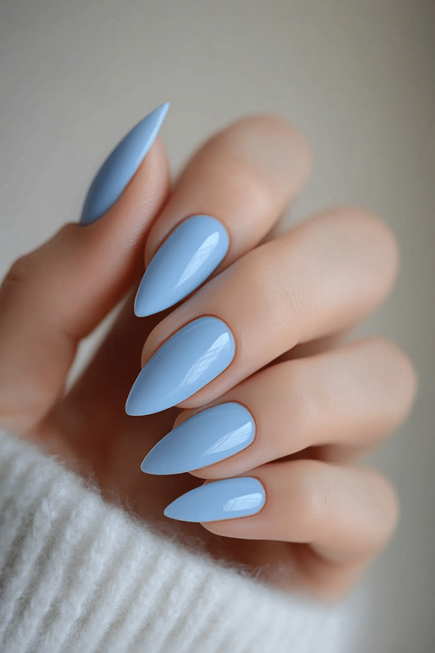 10. Pale Blue Serenity (Nail Design Ideas For Work) - Nail Design Ideas For Work