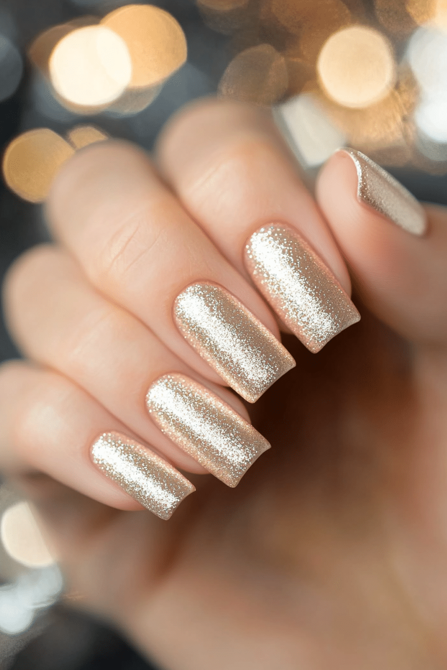 15. Subtle Shimmer Champagne (Nail Design Ideas For Work) - Nail Design Ideas For Work