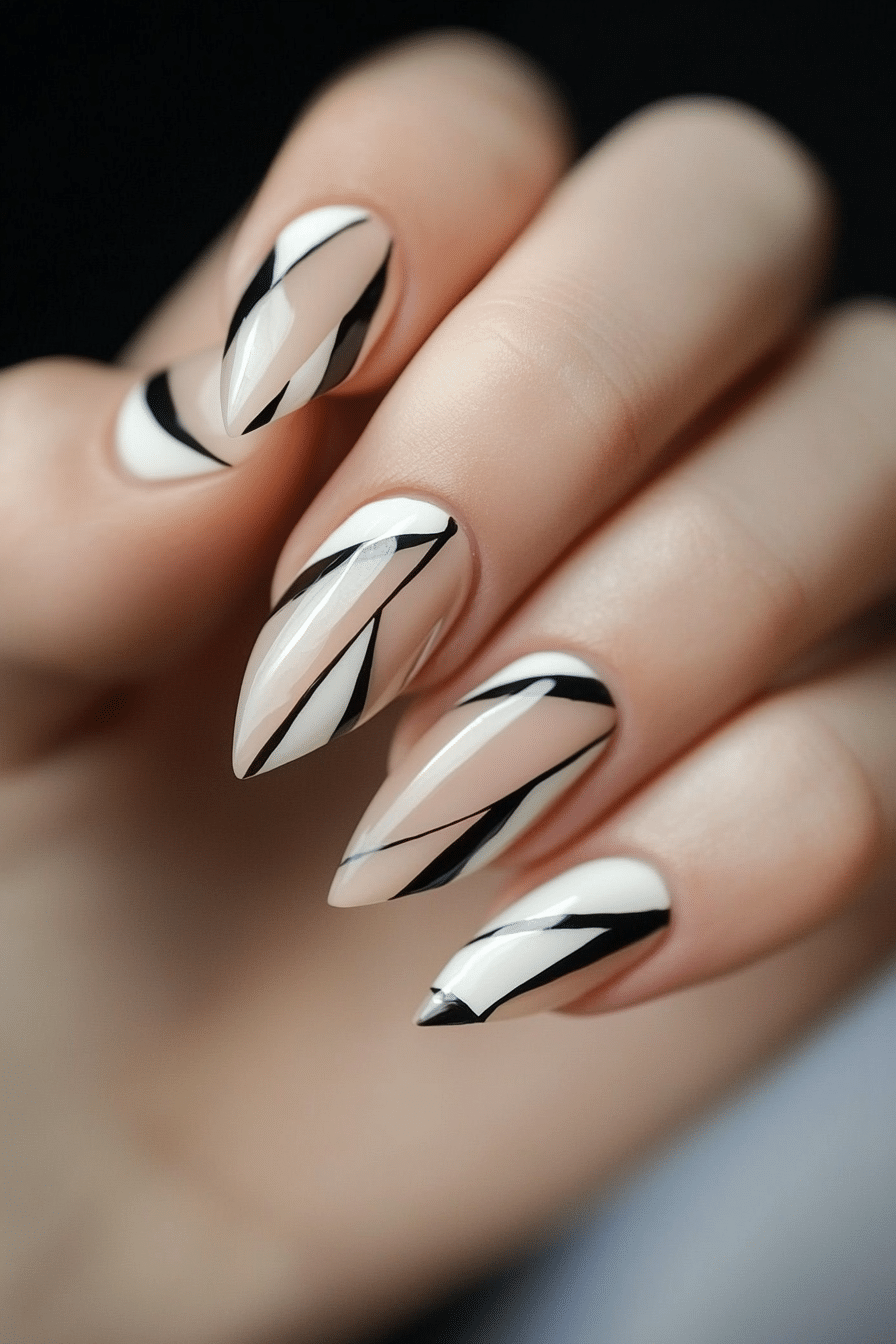 20. Minimalist Geometric Patterns (Nail Design Ideas For Work) - Nail Design Ideas For Work