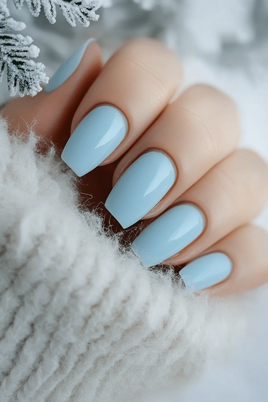3. Icy Blue Frost (Solid Nail Color Design Ideas) - Solid Nail Color Design Ideas