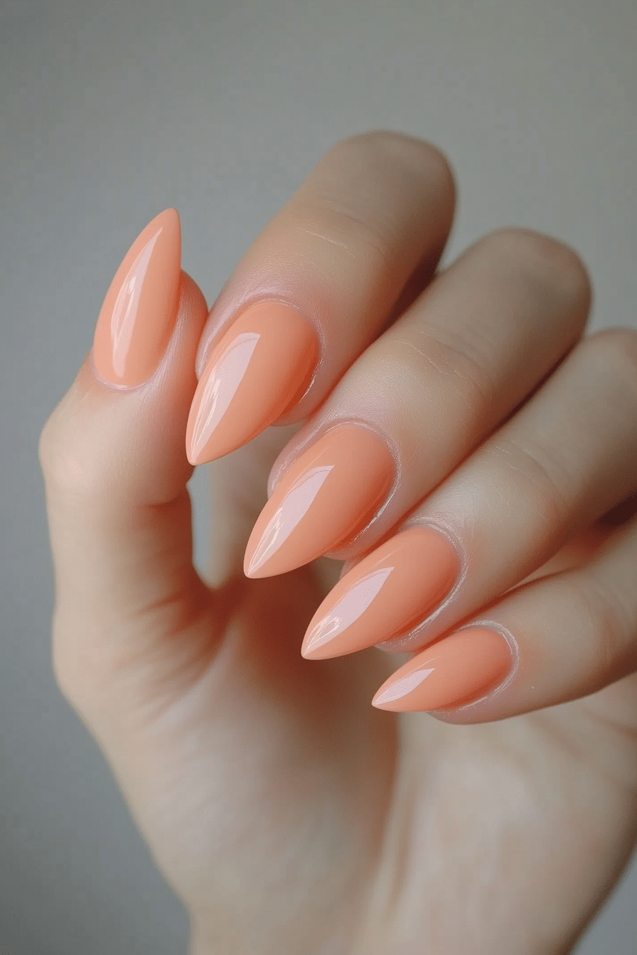 5. Peach Sorbet (Solid Nail Color Design Ideas) - Solid Nail Color Design Ideas