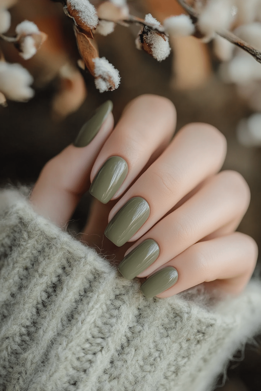 6. Olive Grove (Solid Nail Color Design Ideas) - Solid Nail Color Design Ideas