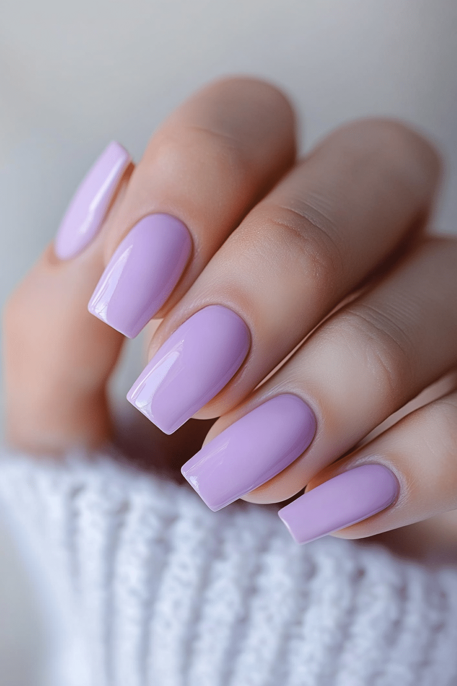 7. Dusty Lavender (Solid Nail Color Design Ideas) - Solid Nail Color Design Ideas