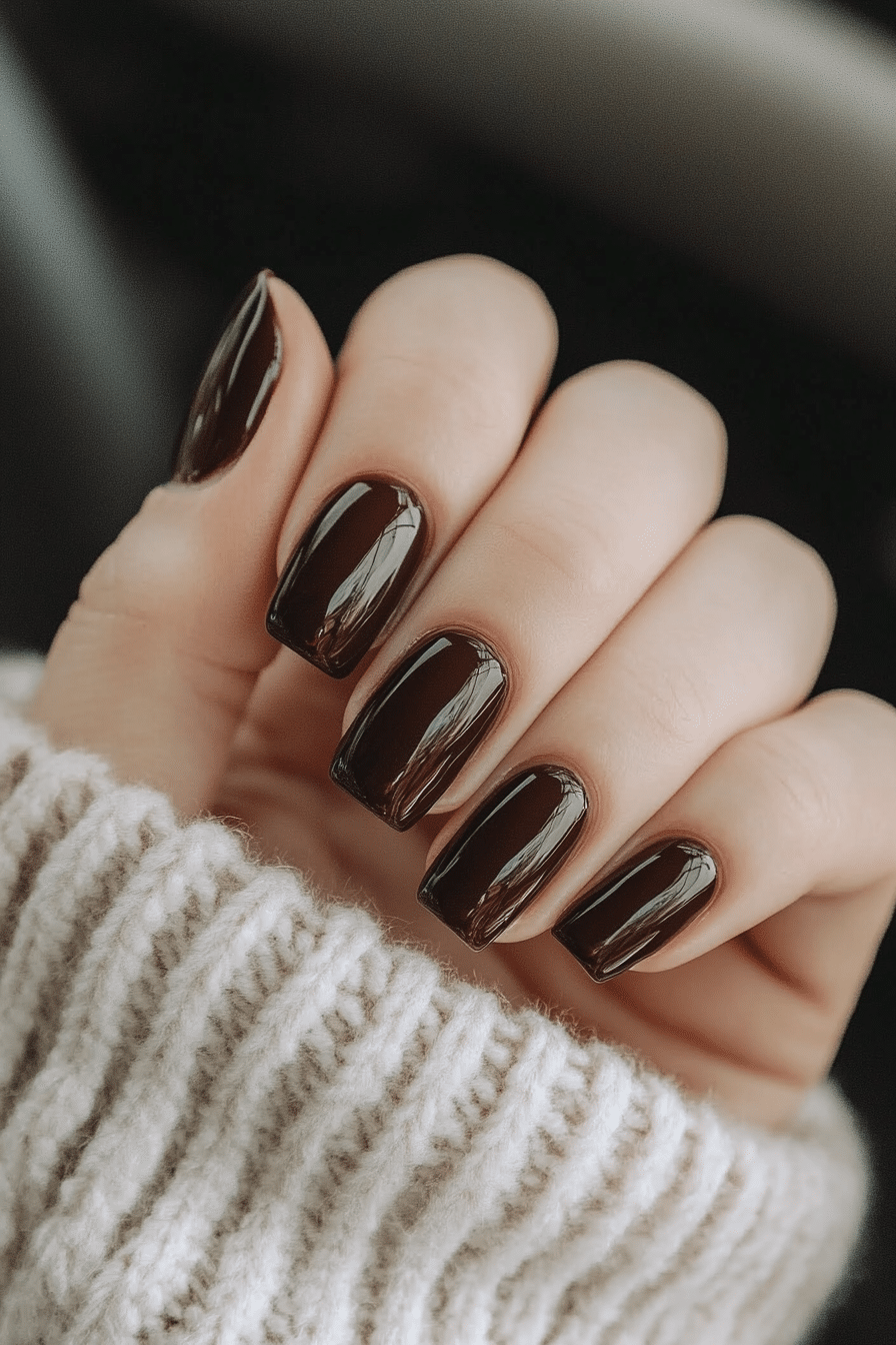 10. Espresso Bean (Solid Nail Color Design Ideas) - Solid Nail Color Design Ideas