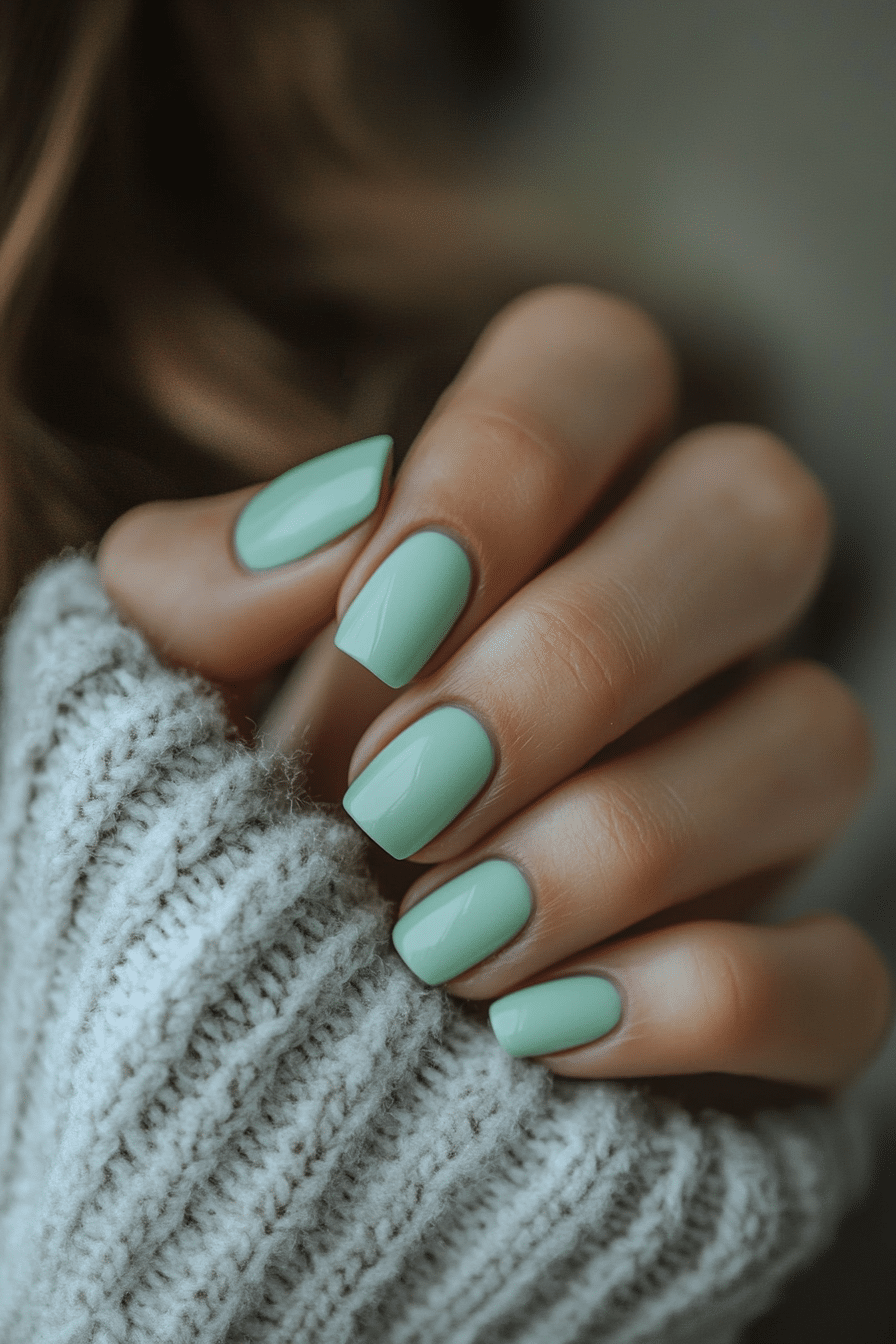 11. Seafoam Mint (Solid Nail Color Design Ideas) - Solid Nail Color Design Ideas