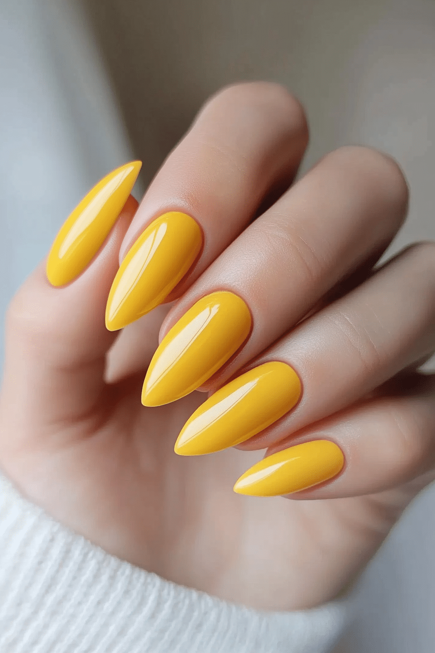 15. Golden Ochre (Solid Nail Color Design Ideas) - Solid Nail Color Design Ideas