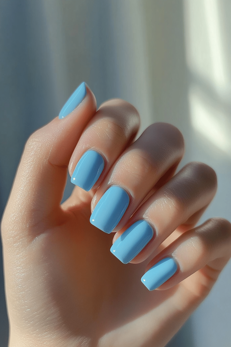 18. Baby Blue Sky (Solid Nail Color Design Ideas) - Solid Nail Color Design Ideas