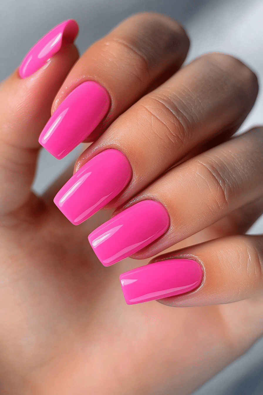 20. Bubblegum Bright (Solid Nail Color Design Ideas) - Solid Nail Color Design Ideas