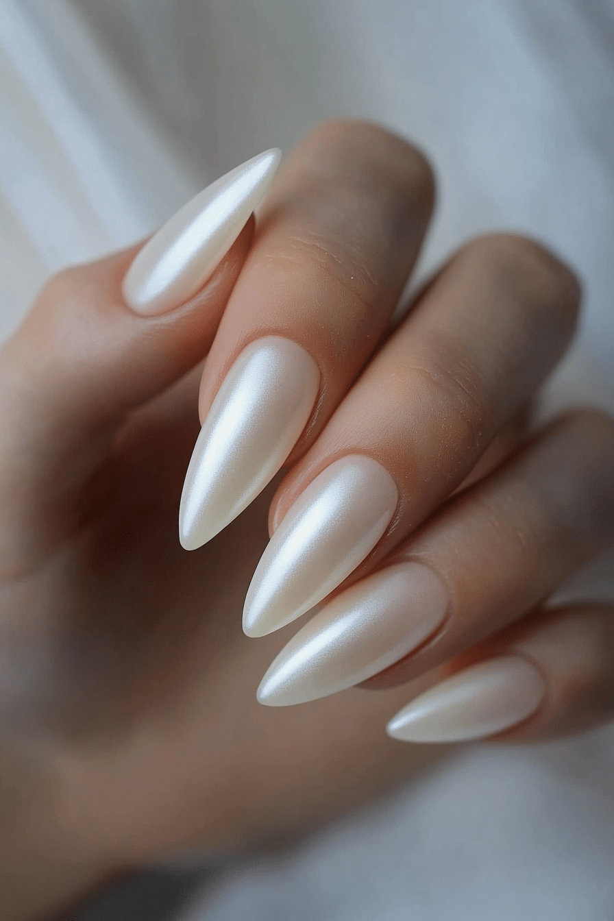 21. Ivory Pearl (Solid Nail Color Design Ideas) - Solid Nail Color Design Ideas
