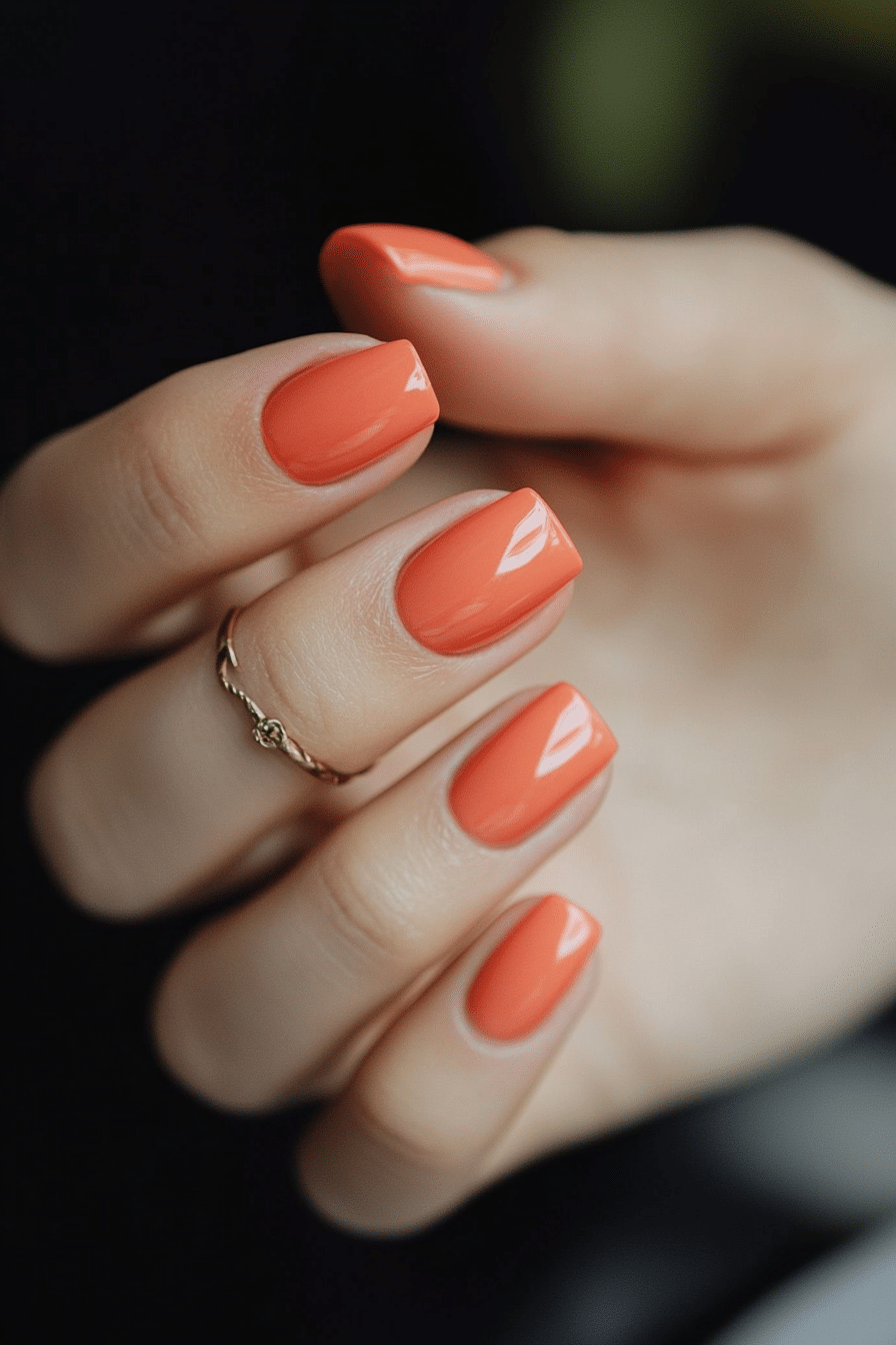 22. Coral Bloom (Solid Nail Color Design Ideas) - Solid Nail Color Design Ideas