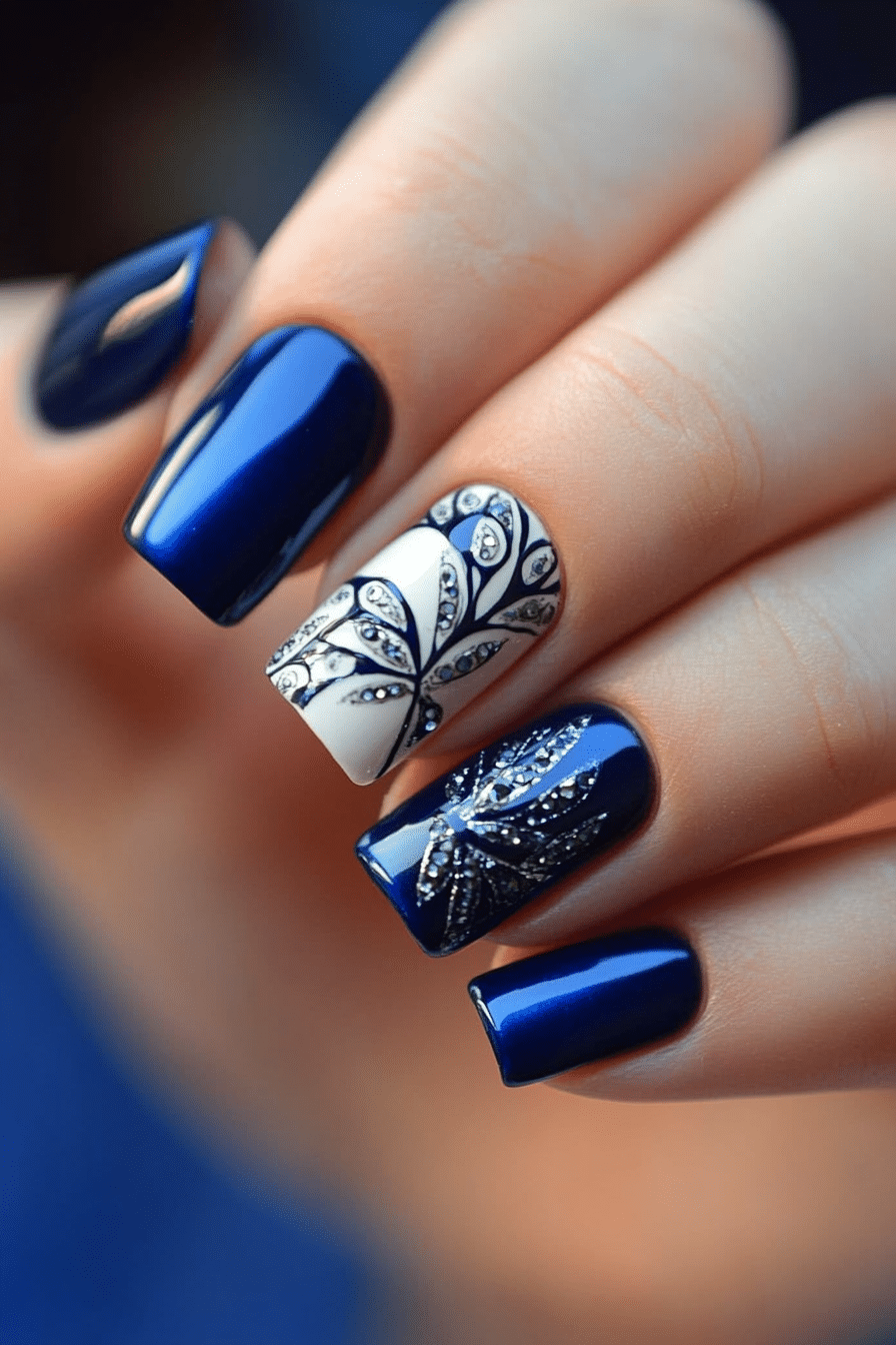 5. Slate Blue Chic (Office Nail Design Ideas) - Office Nail Design Ideas