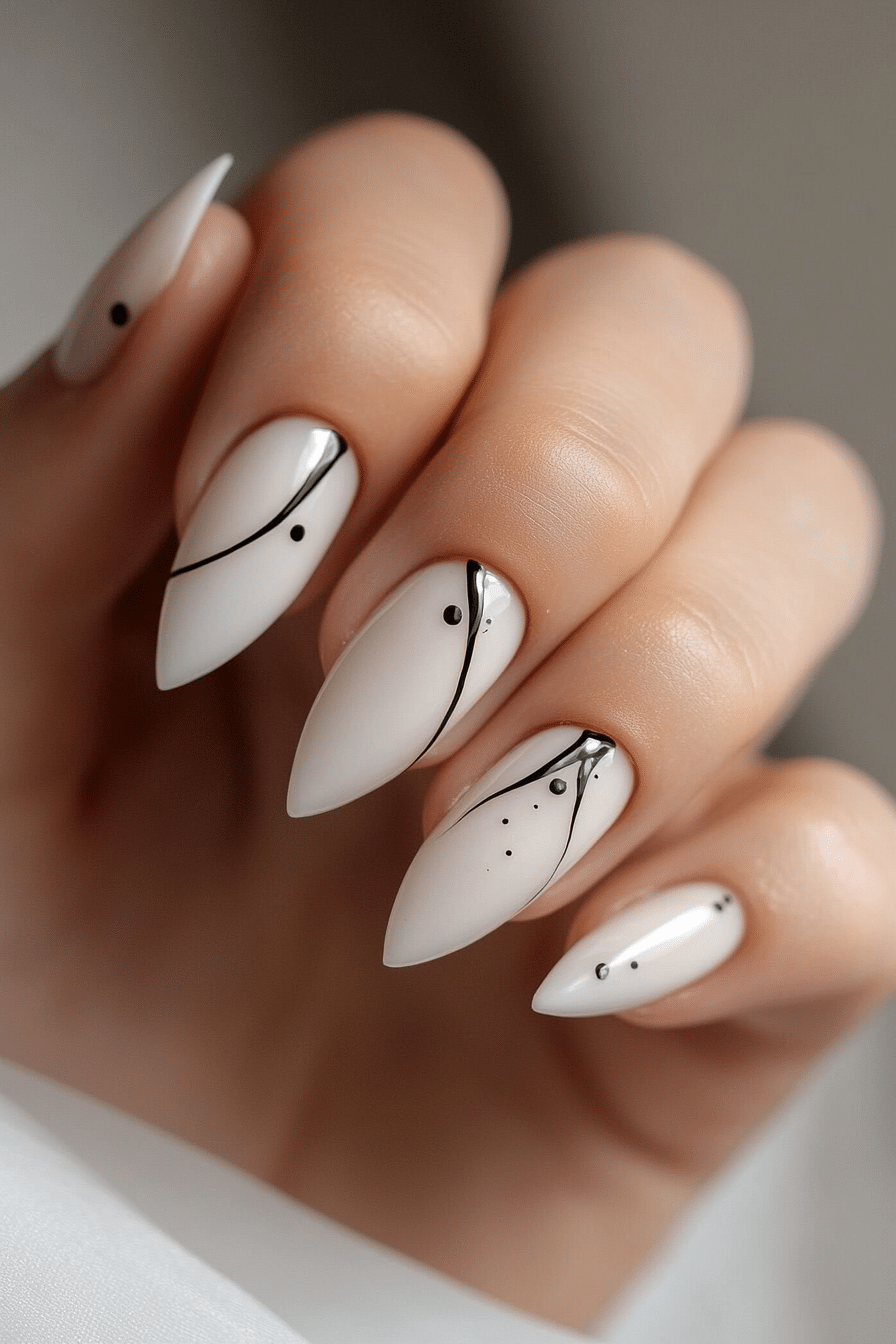 6. Minimalist Dot Detail (Office Nail Design Ideas) - Office Nail Design Ideas