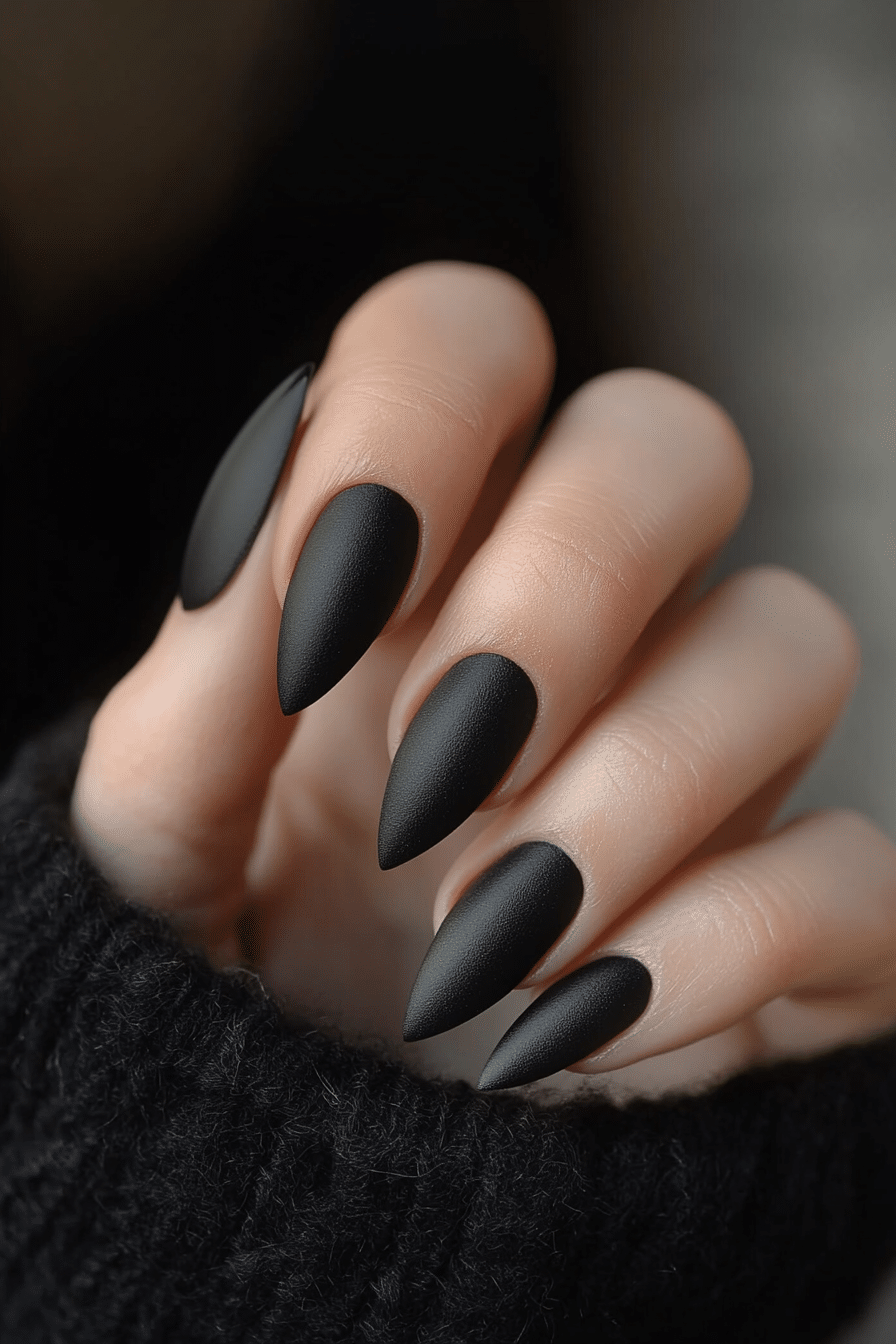 12. Matte Charcoal Neutrals (Office Nail Design Ideas) - Office Nail Design Ideas