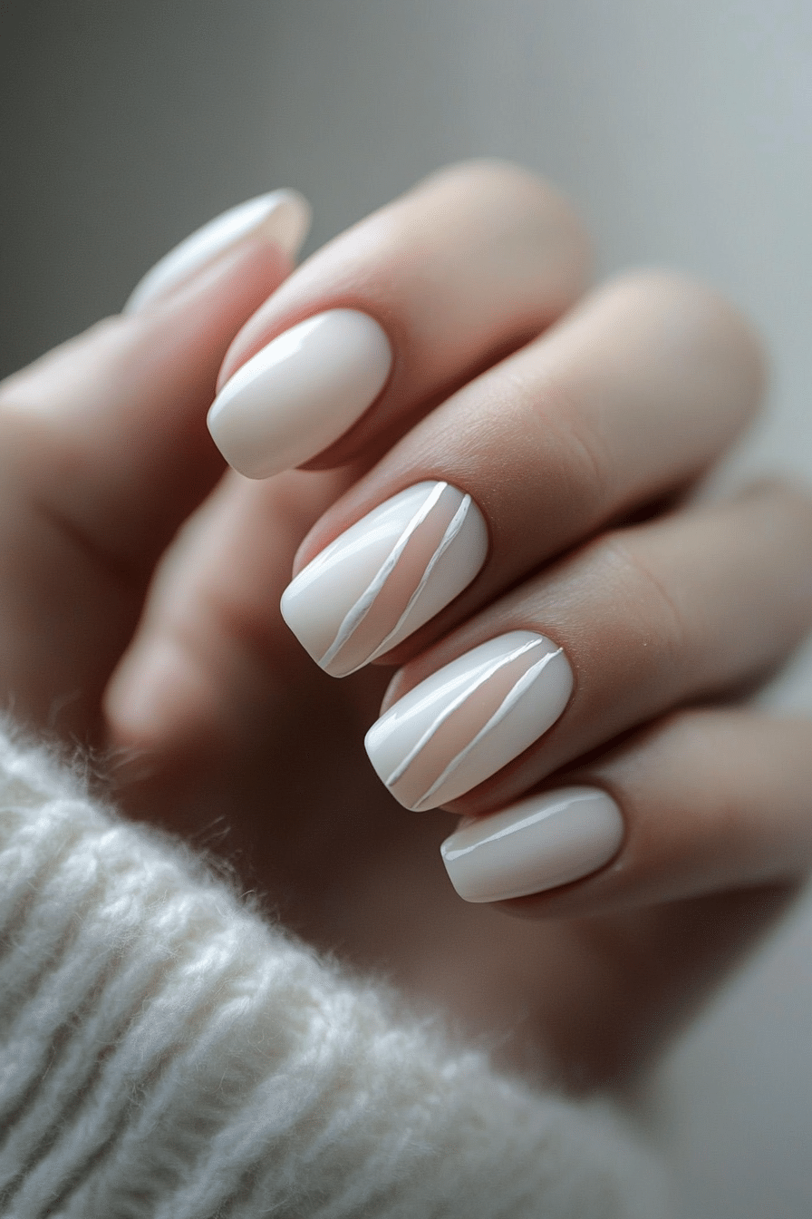 21. Single Stripe Accent (Office Nail Design Ideas) - Office Nail Design Ideas