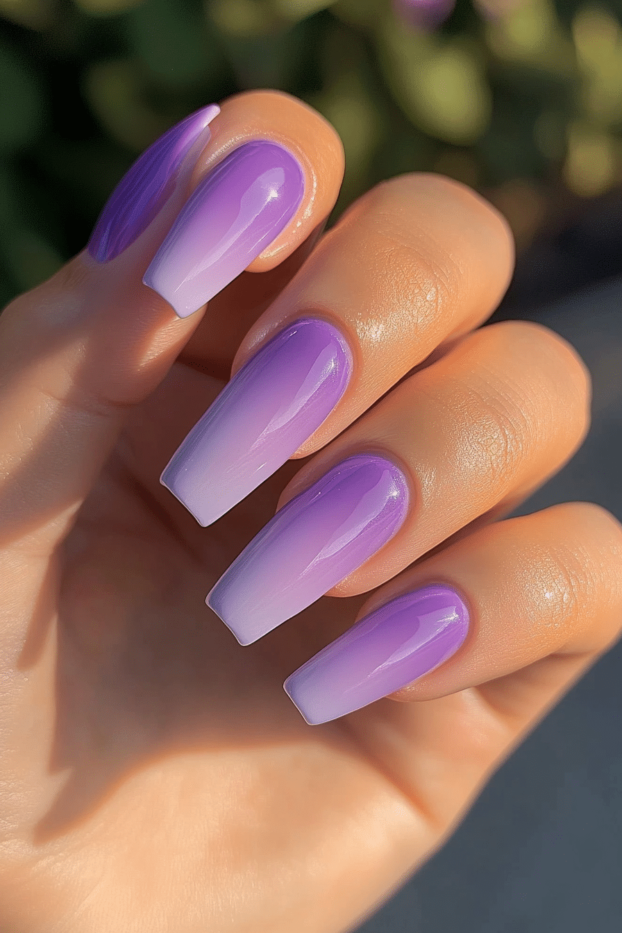 5. Lavender Haze Aura (Coffin Nail Design Ideas) - Coffin Nail Design Ideas