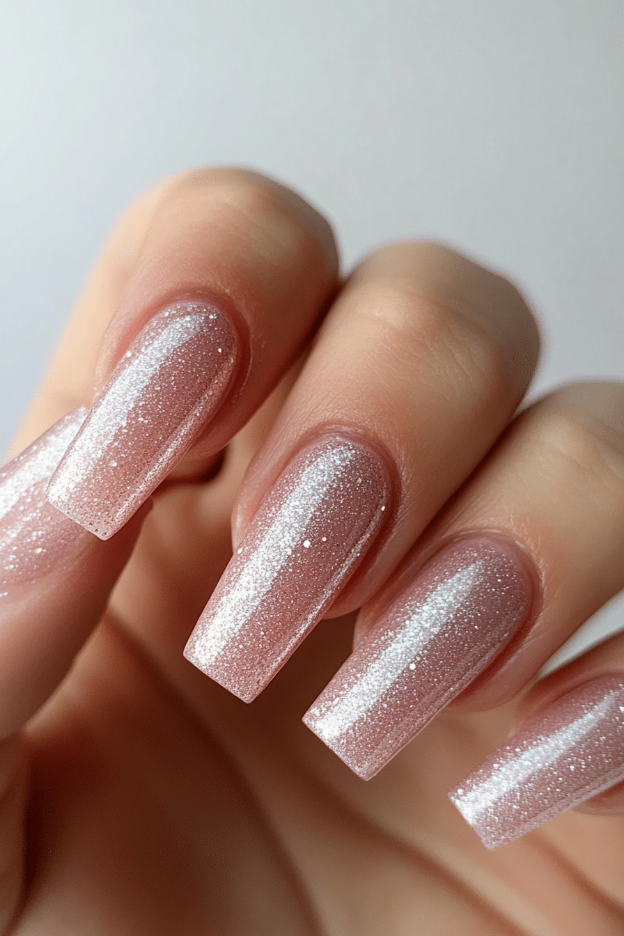 8. Dusty Rose Illusion (Coffin Nail Design Ideas) - Coffin Nail Design Ideas