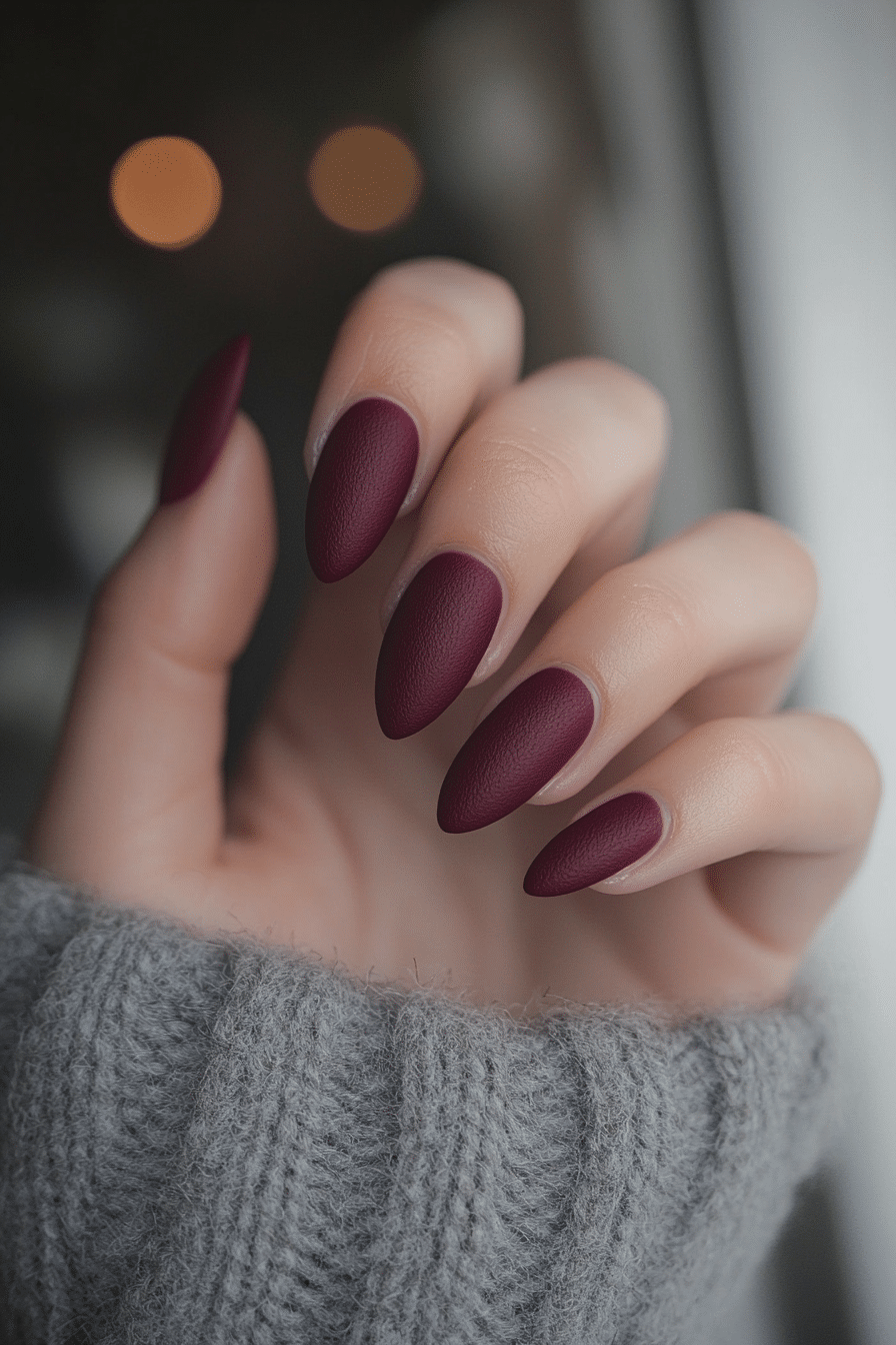 2. Velvet Plum Crush (Winter Almond Nail Design Ideas) - Winter Almond Nail Design Ideas