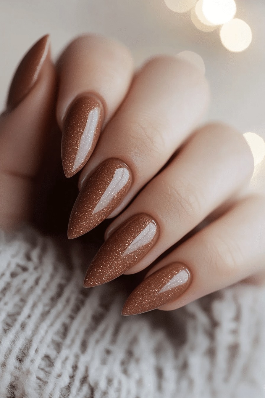 5. Cinnamon Spark (Winter Almond Nail Design Ideas) - Winter Almond Nail Design Ideas