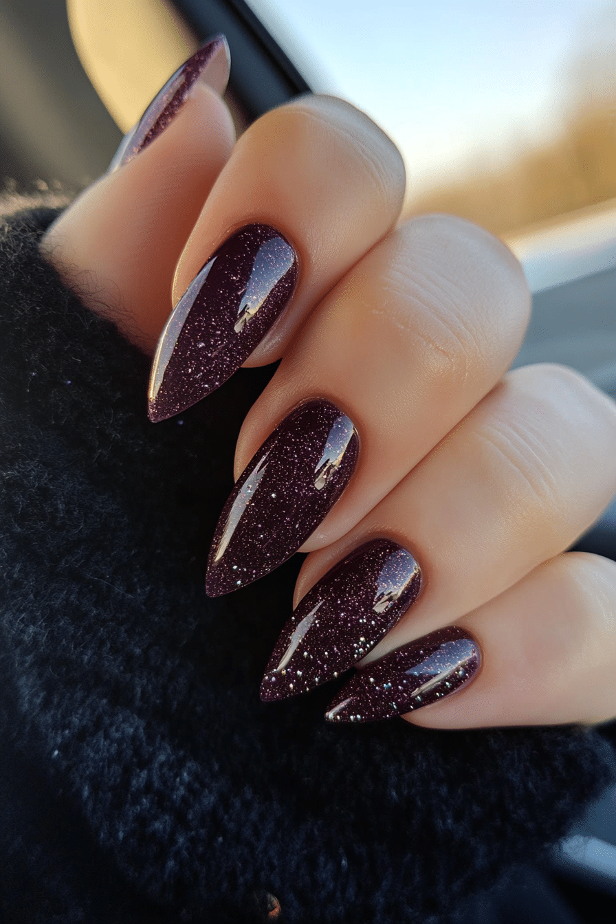 7. Twilight Amethyst (Winter Almond Nail Design Ideas) - Winter Almond Nail Design Ideas