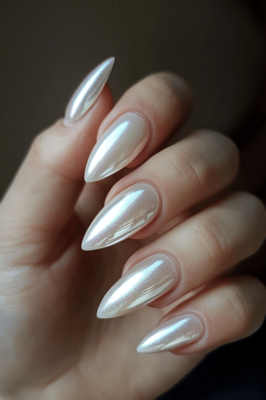 25. Holographic Fog (Winter Almond Nail Design Ideas) - Winter Almond Nail Design Ideas