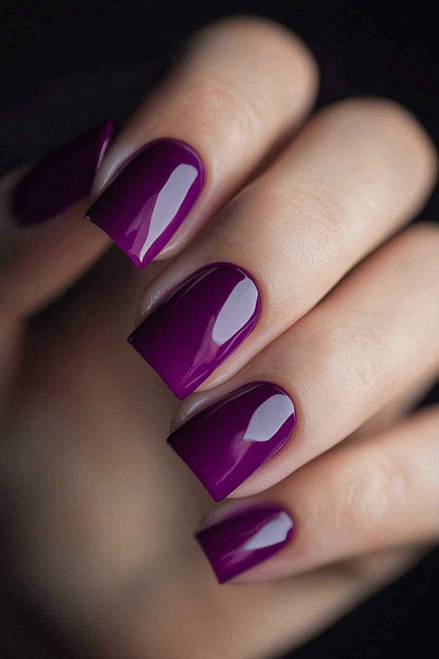 2. Grape Gloss All Over (Purple Nail Design Ideas) - Purple Nail Design Ideas